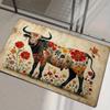 1pc Flannel Sponge 0.47inch Thick - Colorful Decorative Cow Pattern Washable Floor Area Mat, Floor Mat for Entrance, Kitchen, Li