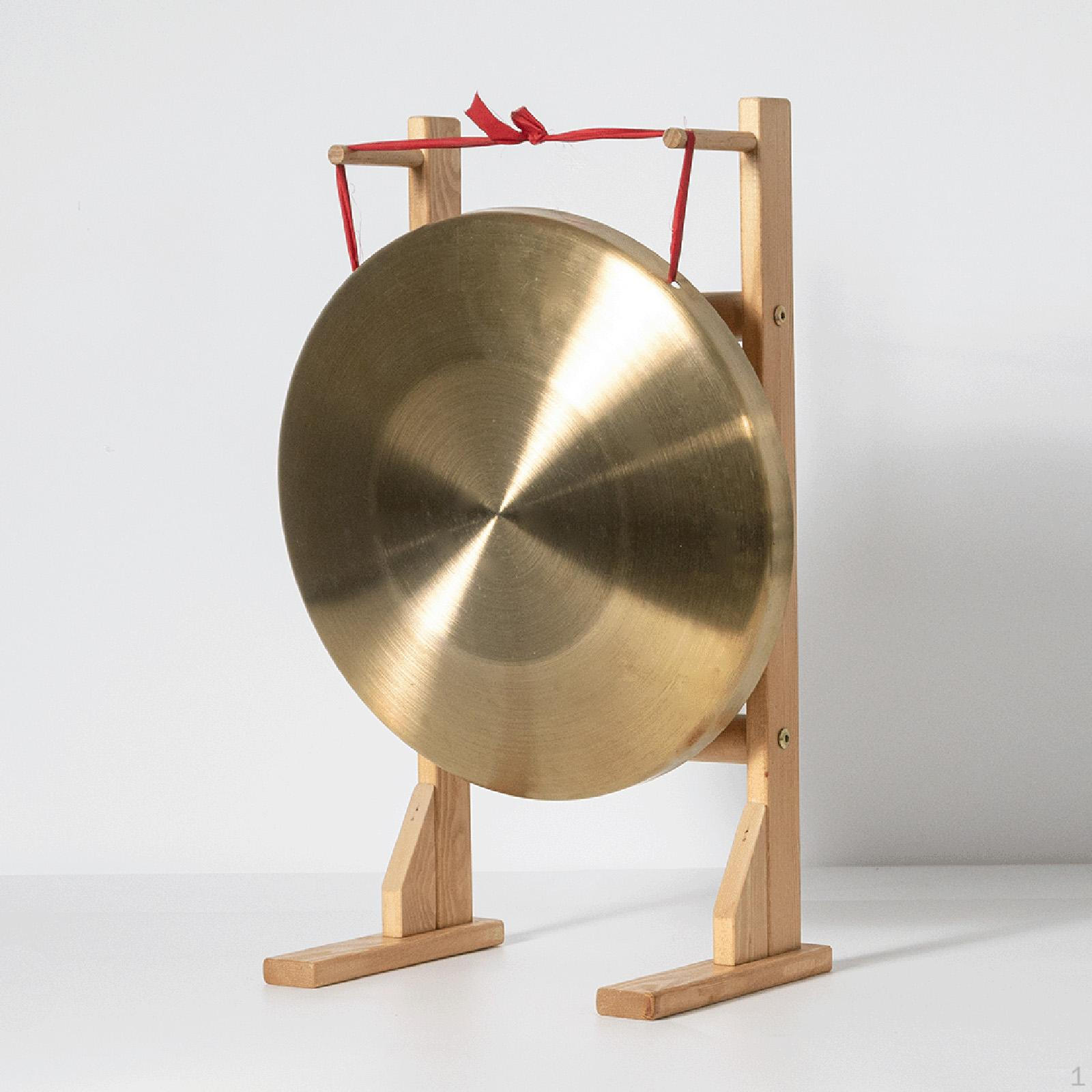 Wooden Gong Stand Chime Portable Display Sound Healing up to 15.75inch Gongs Holder for