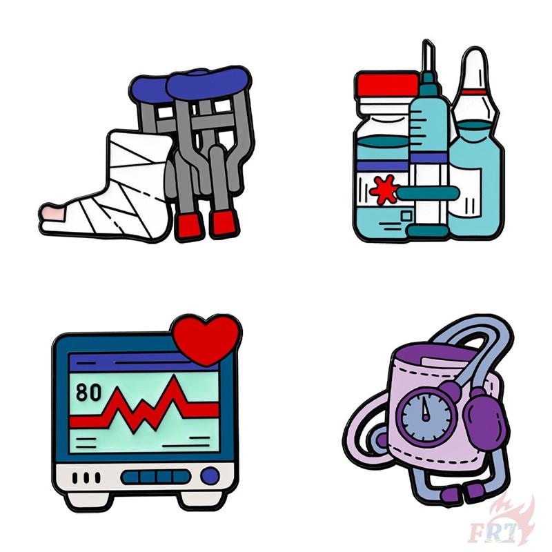 4Pcs/Set Mental Health Brooches - Doodle Enamel Backpack Button Pins Badges