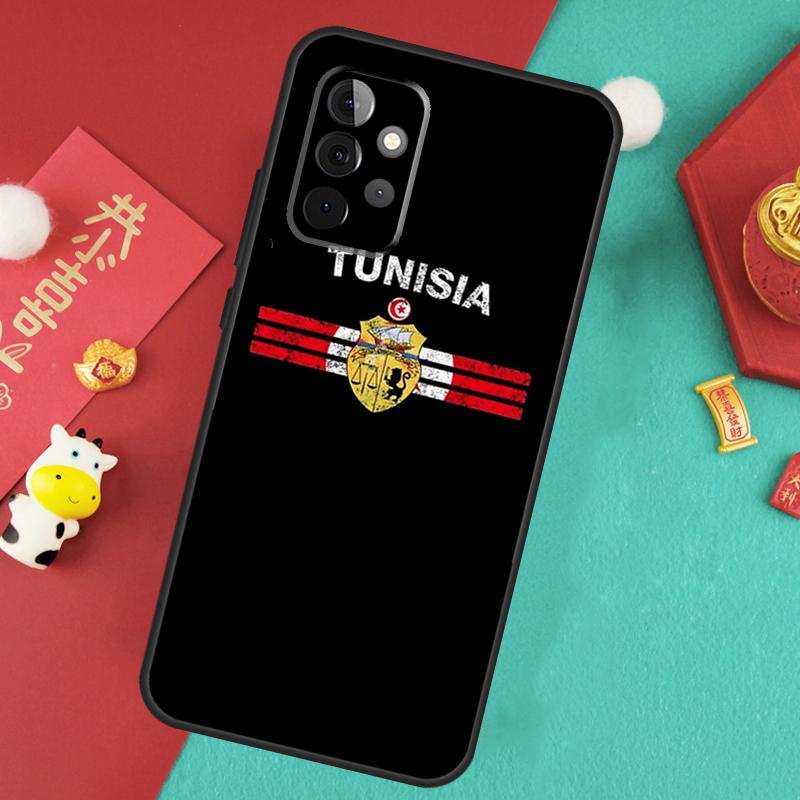 Tunisia Flag Map Case For Samsung Galaxy A16 A26 A36 A56 A15 A35 A55 A14 A34 A54 A12 A32 A52 A13 A33 A53 A17