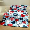 Union Jack Heart Blanket bedroom Blanket for Livingroom Couch lunch break Soft throw for Friend's festival Gift
