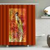 Japanese Geisha Bath Curtain Vintage Kimono Shower Curtain Traditional Floral Art Decor Japanese Style Bathroom Decor