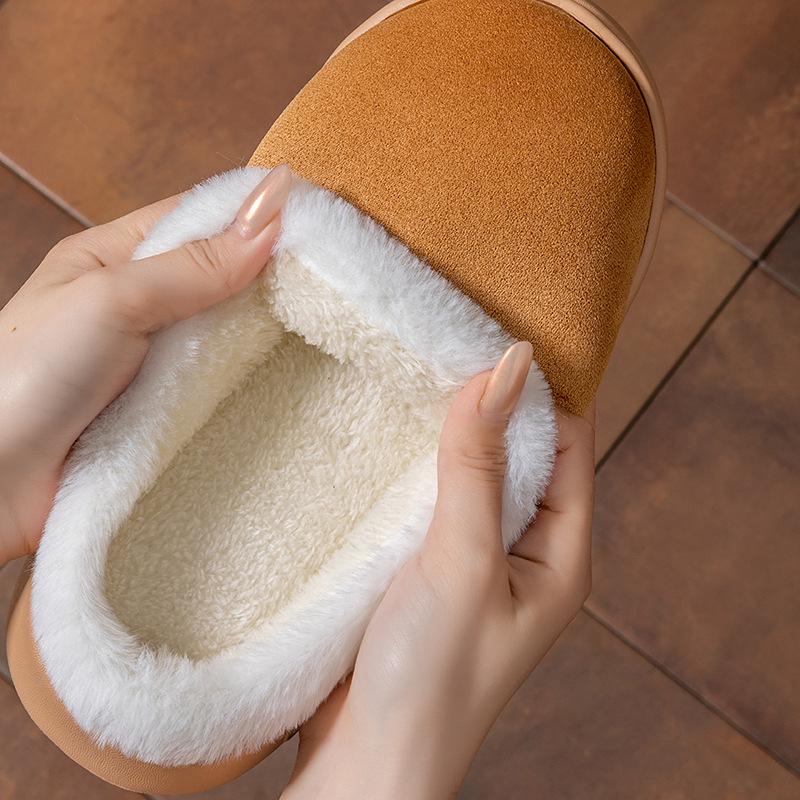 Couple Cotton Slippers Home Autumn and Winter Shoes Plush Warm Indoor Non-slip Plush Cotton Slippers