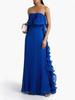 Women Summer Holiday Dress Orange Pleated Chiffon Long Formal Dresses Custom Made Ruffled Strapless Beach Party Dress U99Z