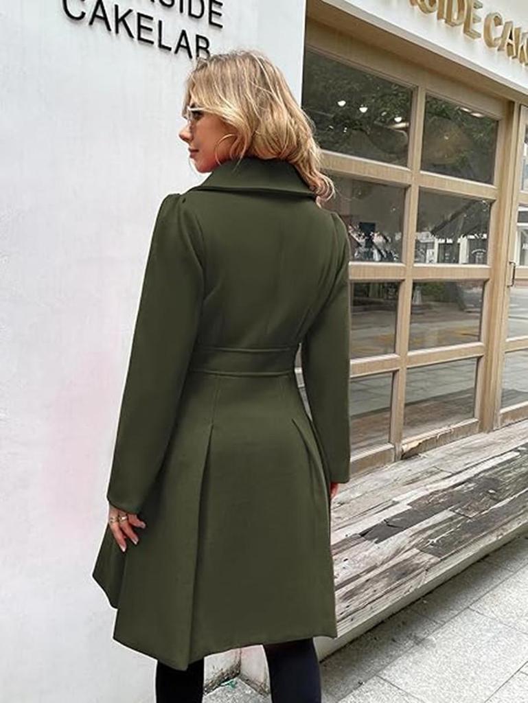 In Stock: New European/American Plus Size Women's Double-Breasted Long Wool Coat (Autumn/Winter Collection)