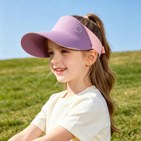 Children Sun Visor Hat Lightweight UV Protection Tennis Sports Cap Breathable Boys Girls Summer Outdoor Anti-UV Wide Brim
