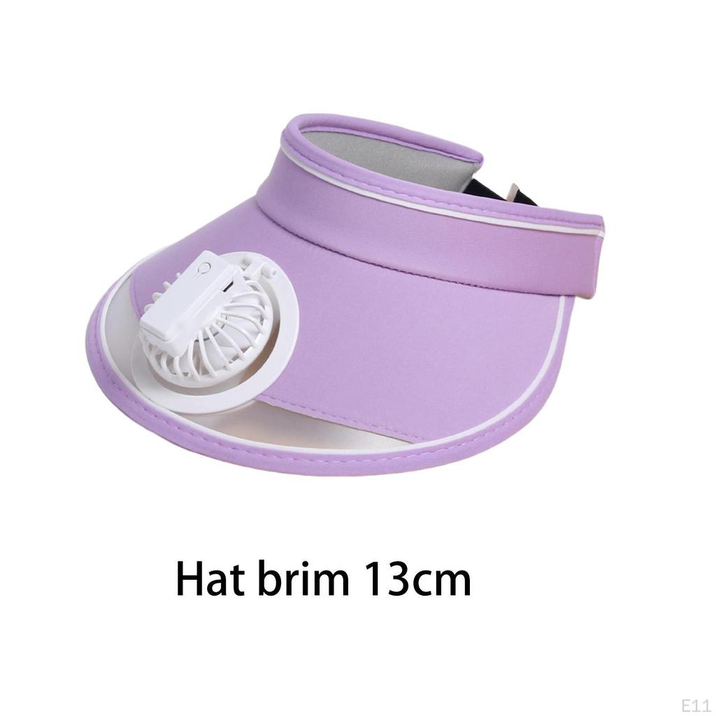 Fans Hat In Fan Casual Outdoor Caps Large Brim Visors with Cooling for