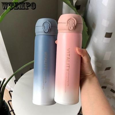 Portable Insulation Cup 500ml Vacuum Flasks Portable Stainless Steel Thermos Cup Water Bottle Travel Tea Mug Office Thermos Cup
