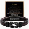 Creative for Son Perfect Gift Stainless Steel r Bracelet Leather Infinity Charm Multi-Laye 2pcs(Bracelet+Card) Elegant