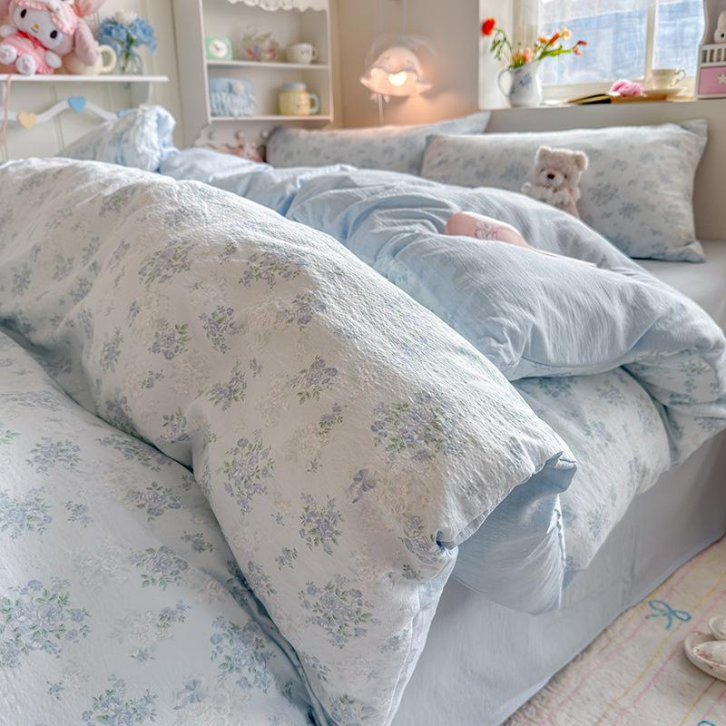 Pure Cotton Cloud Feel Double Layer Dormitory All Cotton Wood Cotton Quilt Cover Soft Breathable Durable Bedding Essential