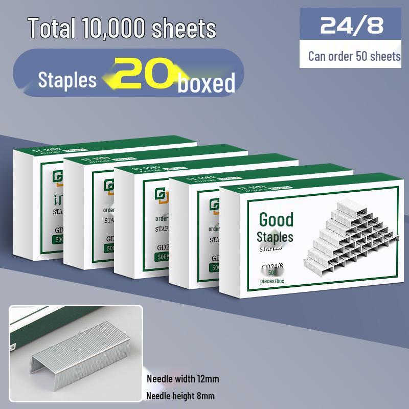 Heavy Duty Stapler Staples 24/6 & 24/8, Large No. 12 for Thick Layers