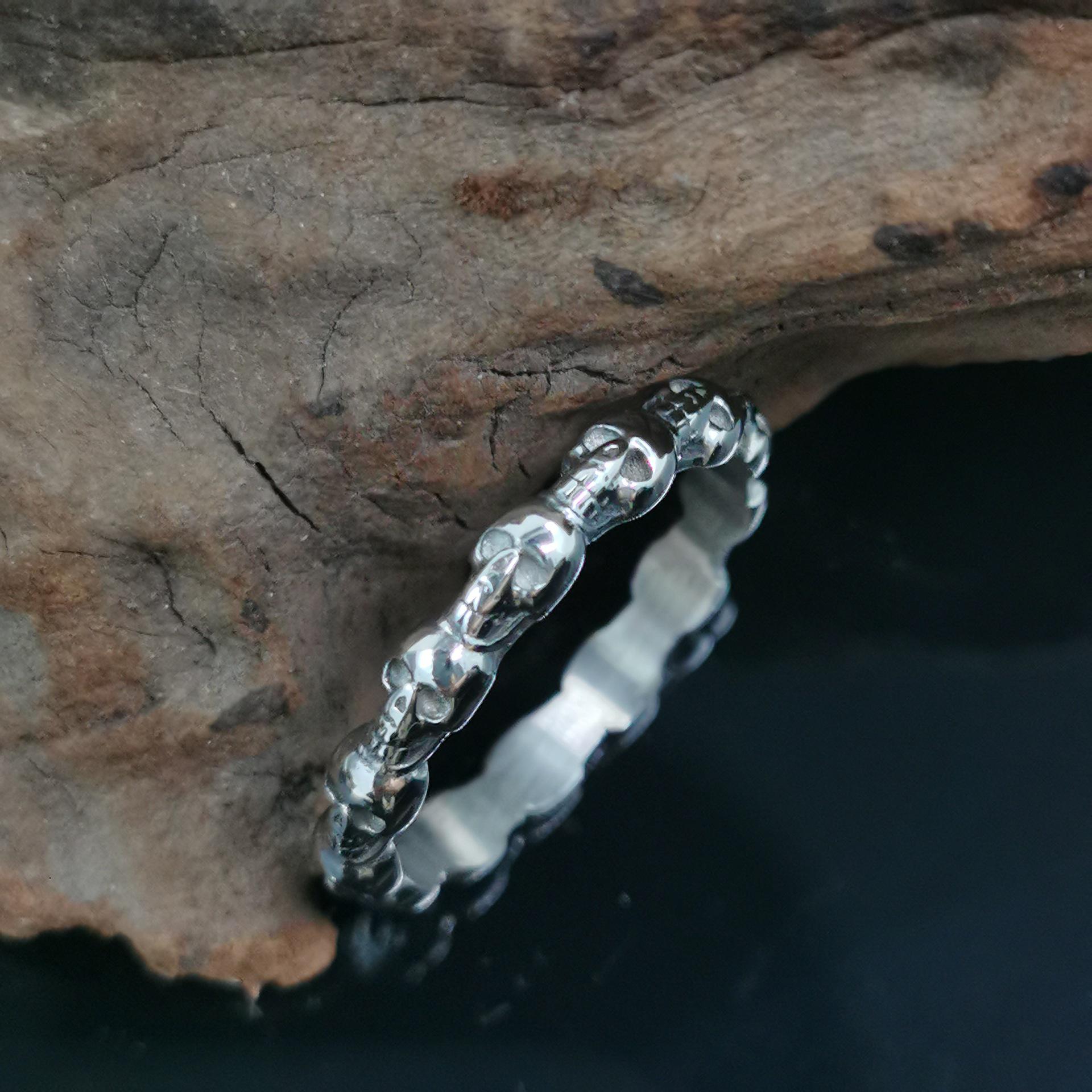 Men s Titanium Steel Retro Skull Ring Size 11