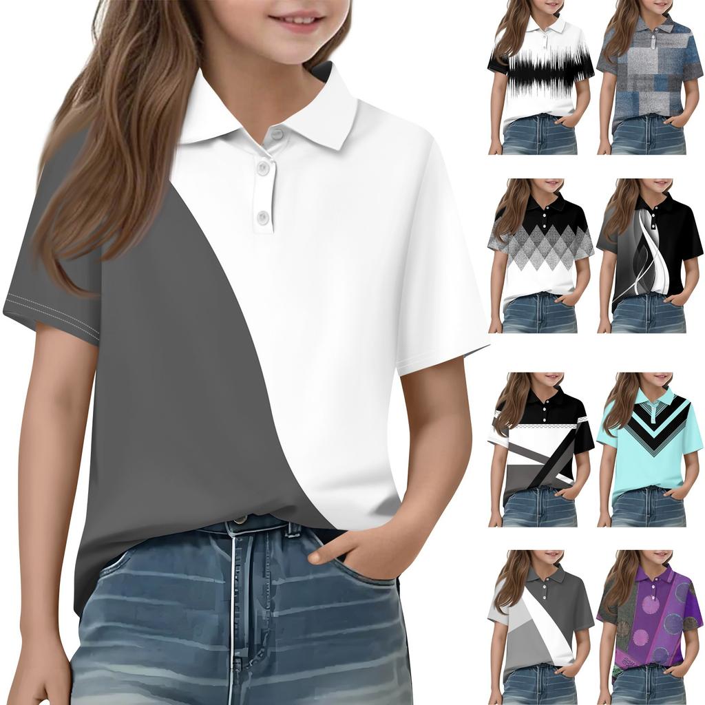 Children's Daily Casual Short-sleeved  Tops T-shirts  Shirts