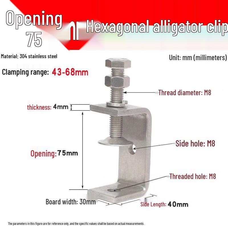 304 Stainless Steel U-Clamp Tiger Clamp with Hand-Tightened Eyebolt