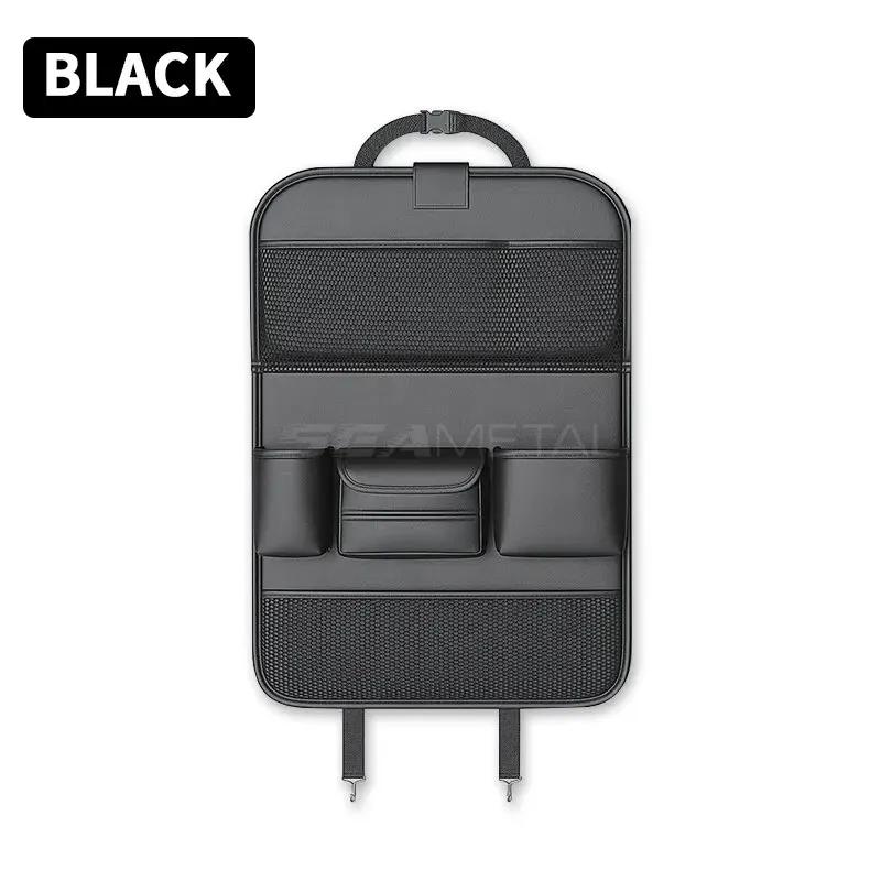 Car Seat Back Organizer Multi Functional Storage Bag with Foldable Tray Cup Holder Tissue Pocket for Rear Seat