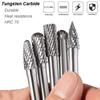 Tungsten Carbide Burrs Set 6mm Shank Double Cut Solid Power Tools Rotary Files Bits for Die Grinder Metal Wood Cutter Milling