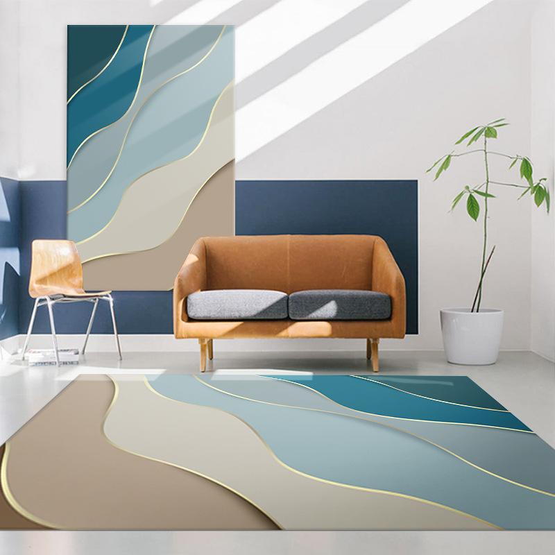 Nordic Geometric Carpet Living Room Coffee Table Mat Sand Blanket Bedroom Bedside Blanket 3D Printing Splicing Carpet Floor Mat