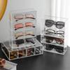 4-layer Acrylic Sunglasses Storage Box Desktop Drawer Style Sunglasses Display Cabinet Dust-proof Storage Rack Home Storages Box