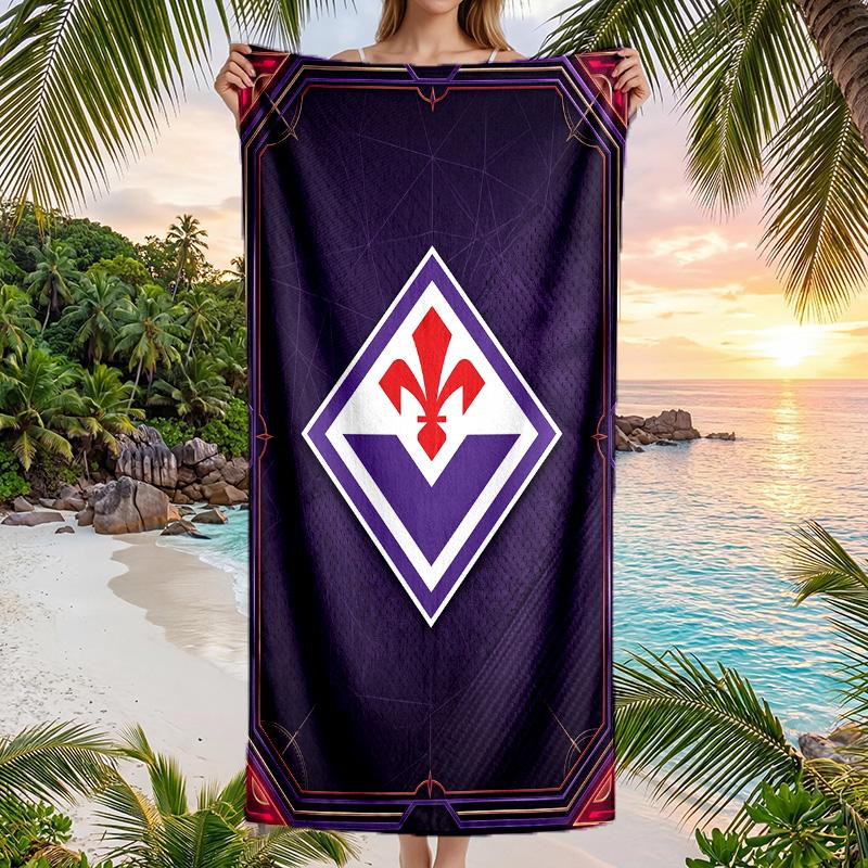 Telo da Spiaggia Asciugatura Rapida Fiorentina FC Stampa Microfibra Assorbente Portatile da Viaggio Asciugamano da Nuoto