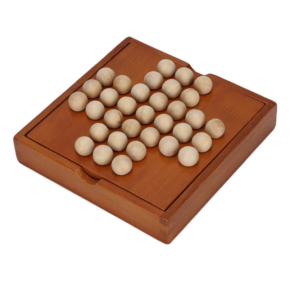Chess Set Wooden Travel Portable Interesting Stress Relief Chess Pieces Board Game for Elderly