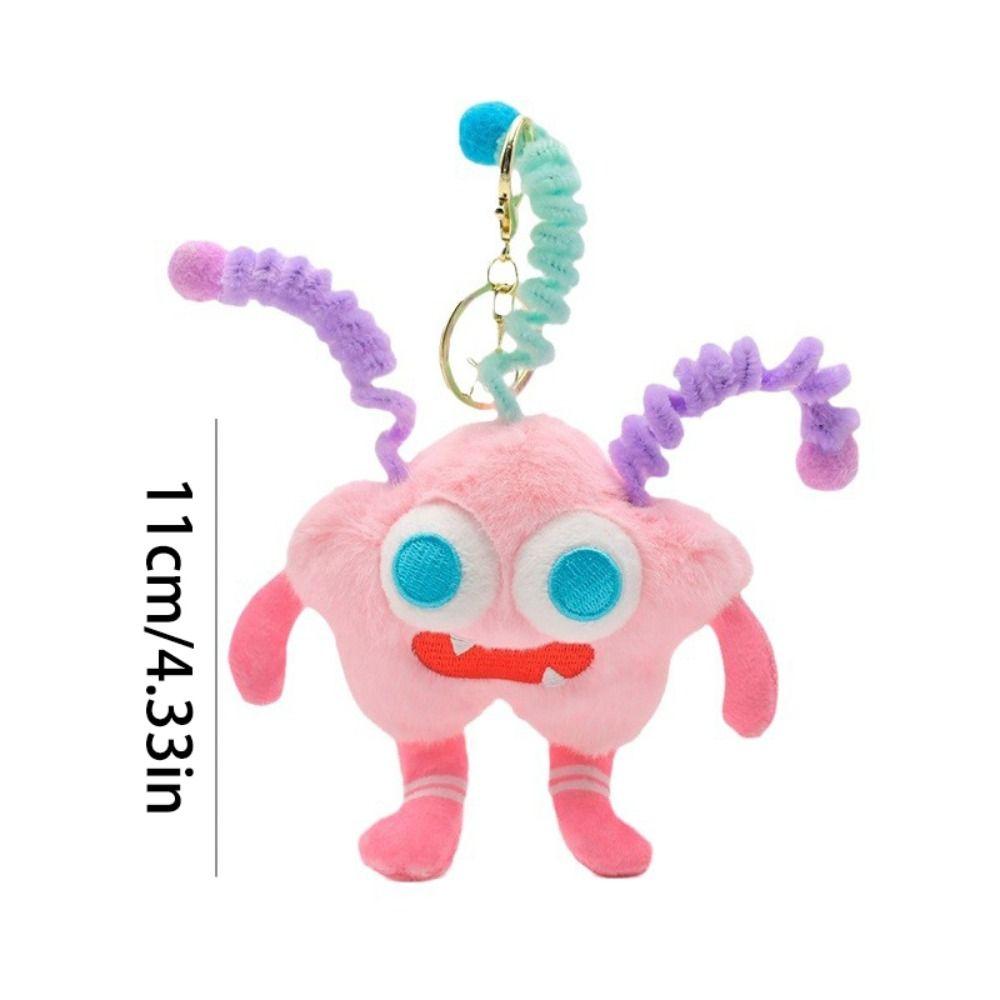 Plush Funny Chenille Sticks Keychain DIY Hair Style Big Mouth Plush Pendant  Earphone Case