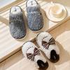 Winter Bowknot Furry Slippers for Couples - Cozy Indoor Cotton Slippers