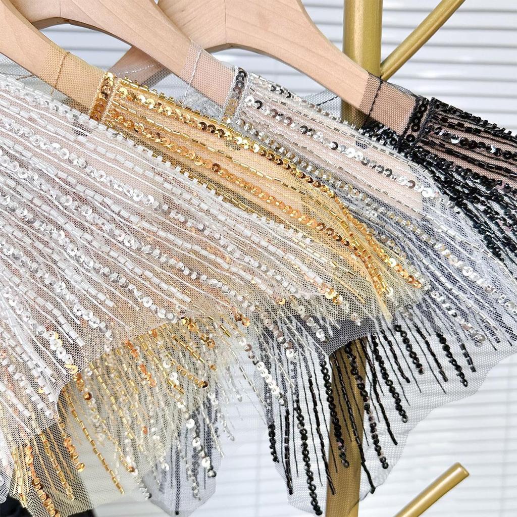 Eye-Catching Sequins Collar Applique for Clothes Dress Sewing Patches DIY Lapel Wedding Dress Decors Accessories