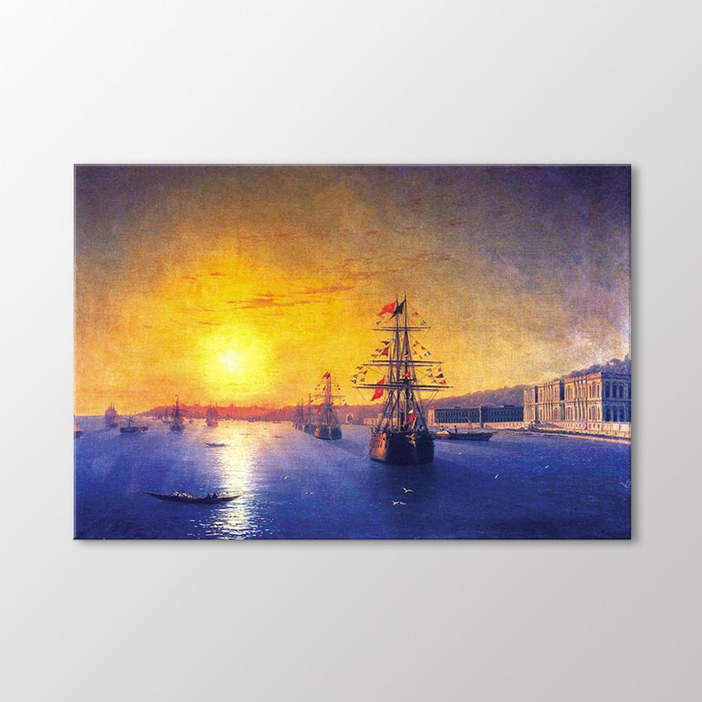 

Османский флот перед дворцом Чираган на Босфоре, 1875 г. Живопись