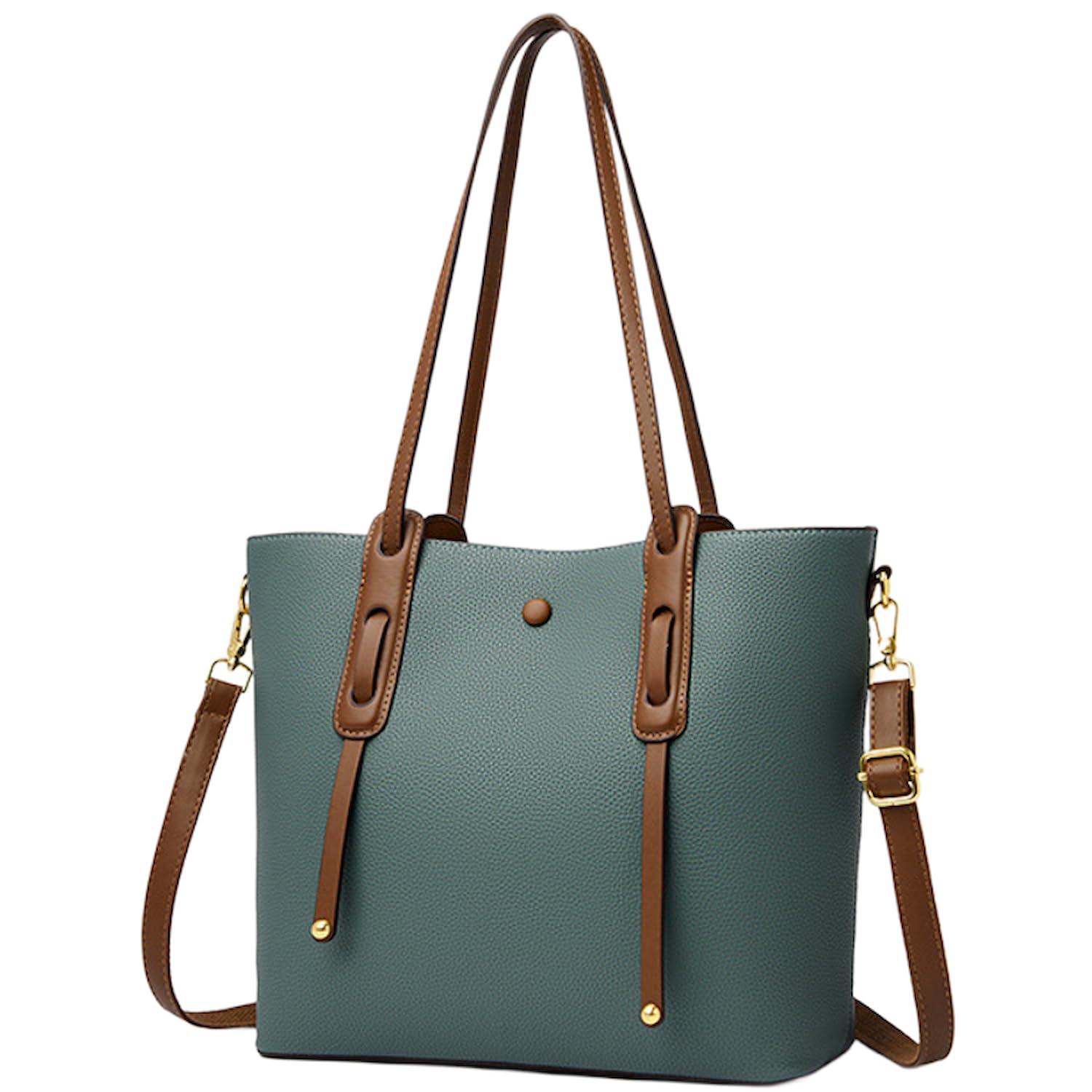 

Welltude Women s Tote Bag, Shoulder Bag, Handbag, Large Capacity, A4 Size, Perfect for Commuting, School, or Business (Green)