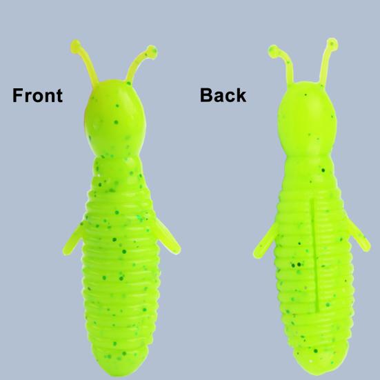 5 Stück 6CM/7G Weichwurm-Köder Langsam sinkend Gesalzen Glitzer Bionischer Köder Bunter PVC Kunstköder Salzwasser Süßwasser Schlangenkopf Angelzubehör