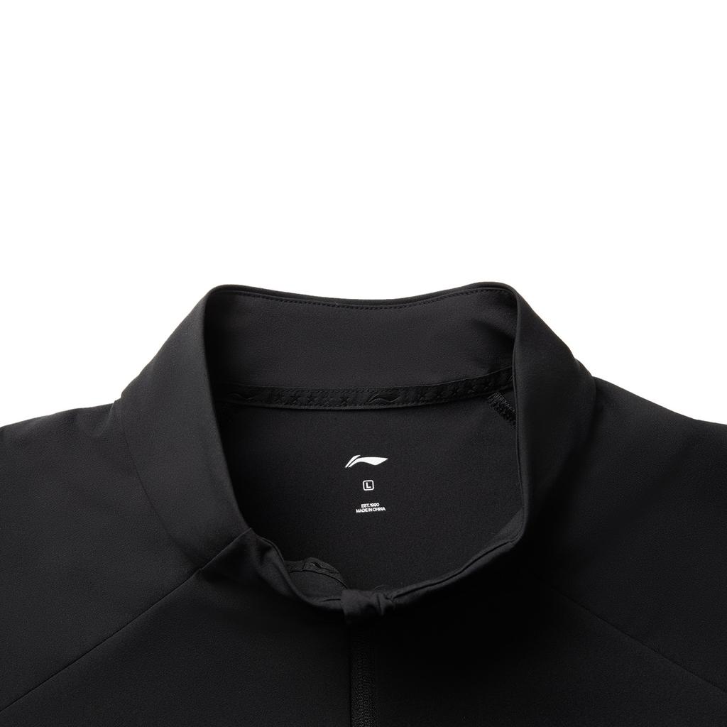 Li Ning Comfortable Breathable Versatile Jacket With Letter Zipper Stand Collar Men Jackets Black AFDVC31-2