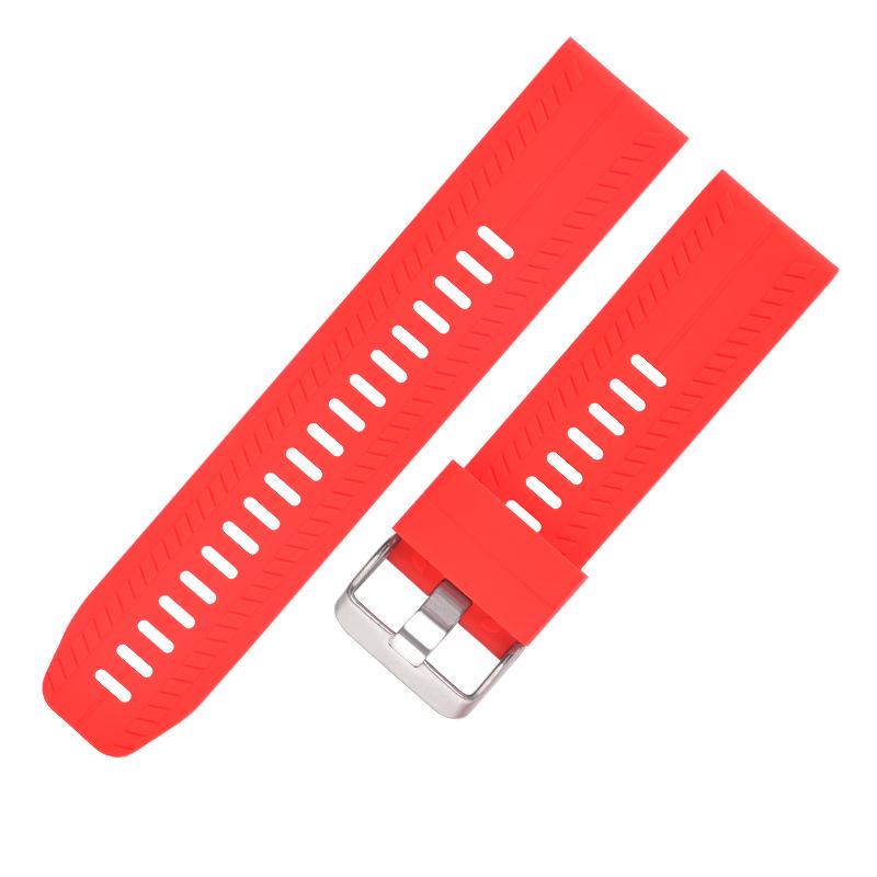 

Двухцветный водонепроницаемый силиконовый ремешок для часов Garmin Huawei 24 мм с быстросъемным креплением 24mm красный