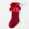 Red Bow Tie Knee High Tube Socks Girls' Christmas Stockings Infants Toddlers Soft Cotton Children Non Slip Floor Socks Baby Gift