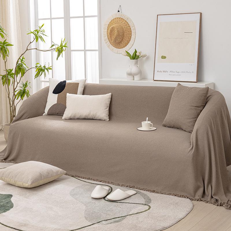 Leichter Luxus Einfarbig Modern Schlicht Hautfreundlich Wasserdicht Kreisgarn Einzelner Universaler Sofabezug Handtuchbezug All-Inclusive Universaldecke