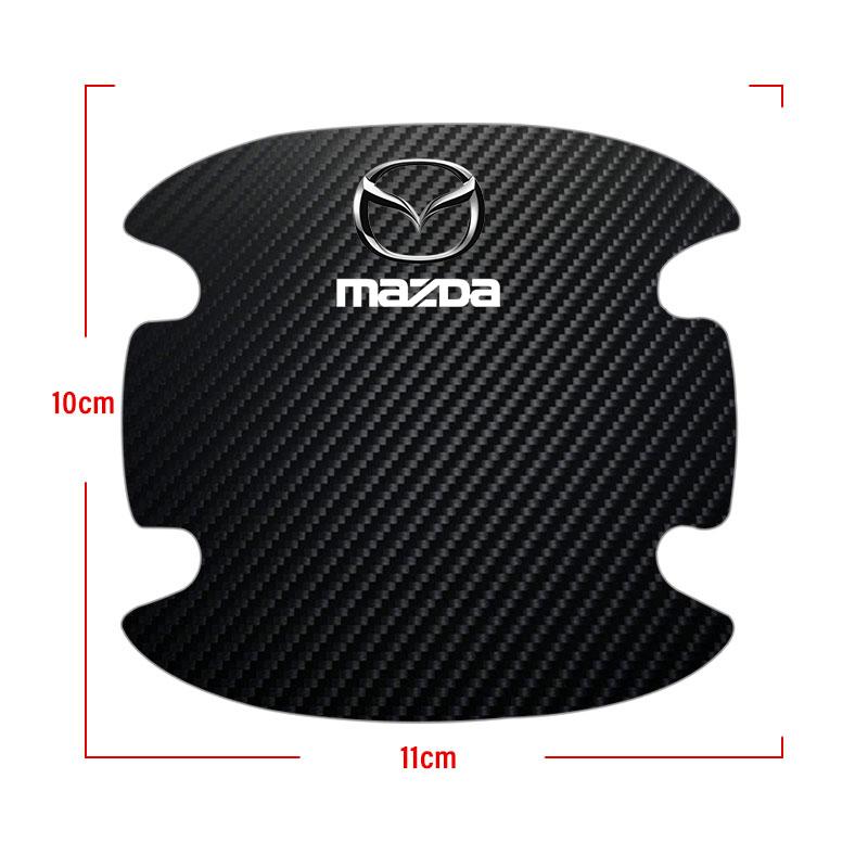 4PCS Car Door Handle Protection Sticker Emblem Car Decoration Styling For Mazda 3 7 8 Atenza Axela 5 6 323 500 RX7 RX8 CX9 CX30 CX7 CX6 CX5