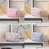 Floral Makeup Bag Large Capacity Organizer With Zipper For Travel And Home Use