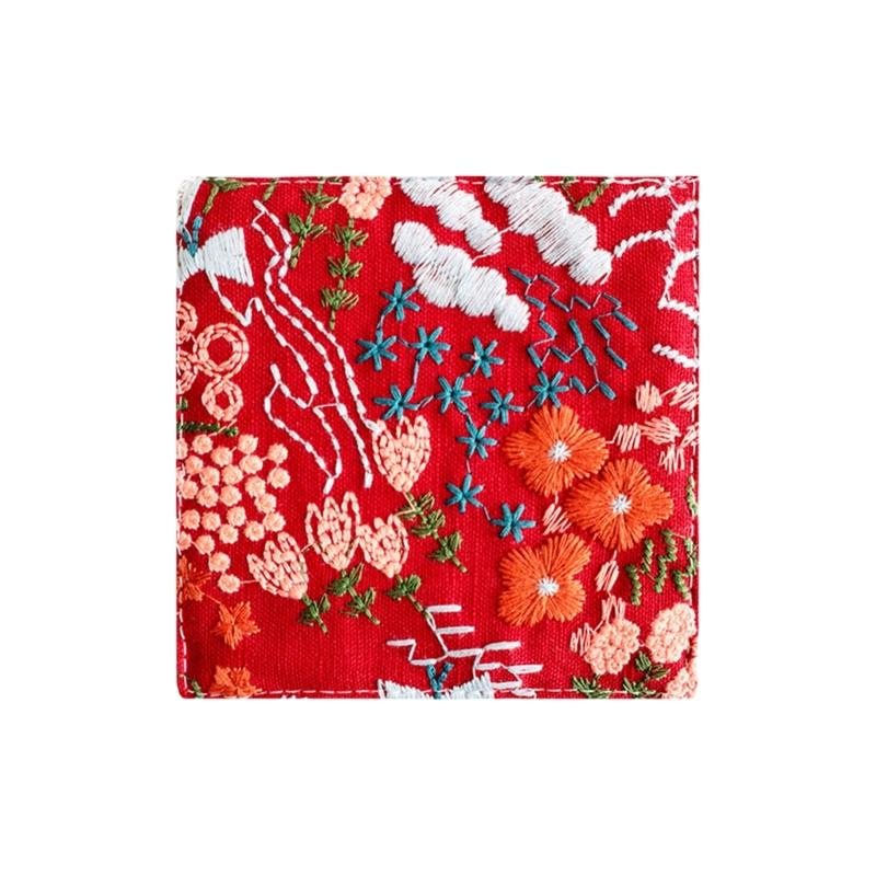 

Durable Cotton Linen Drink Coasters Feature Double Side Embroidered Design For Effective Heat Protections