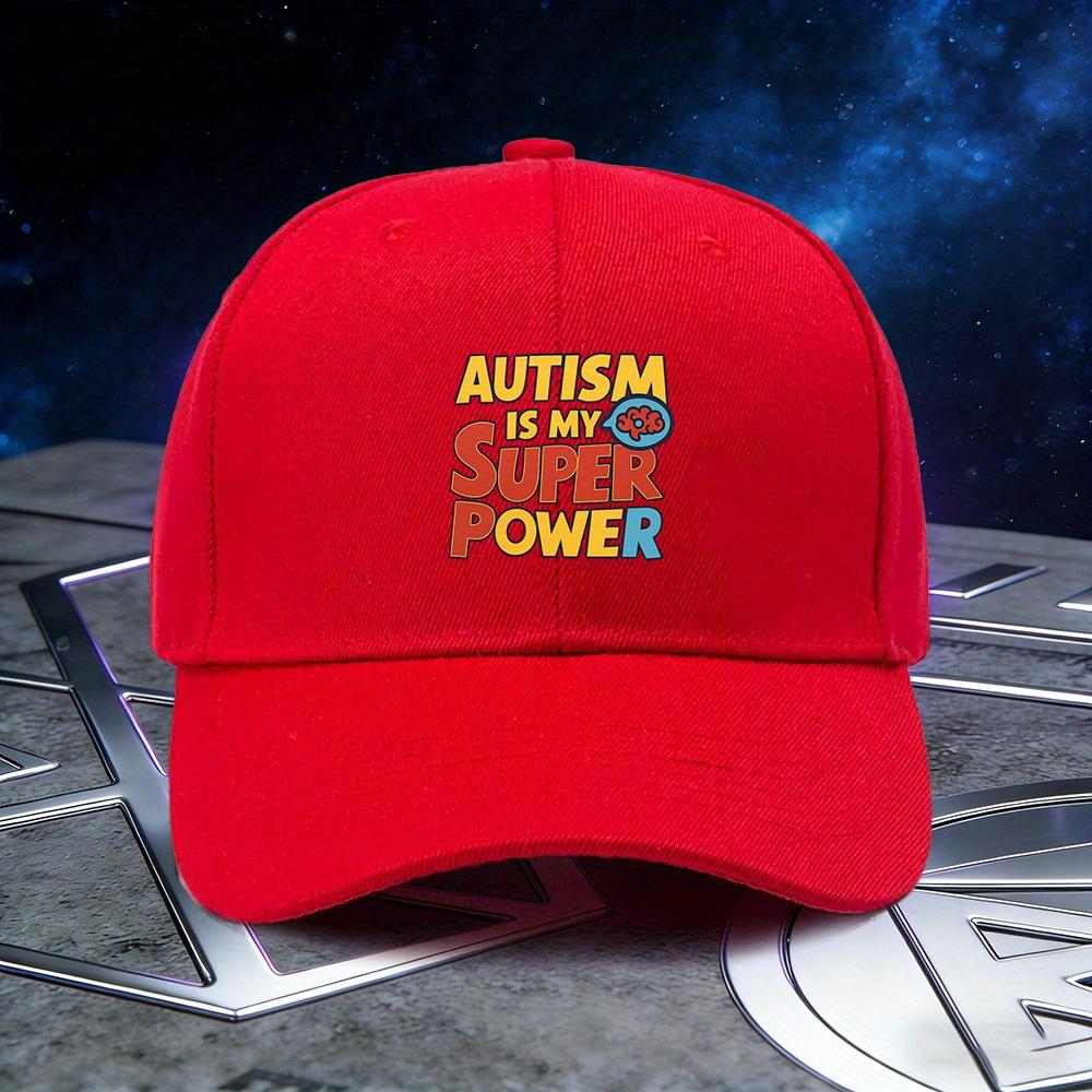 Pc Adjustable Denim Baseball Cap with Autism Is My Superpower Print Lightweight Printed Womens Hat Superpower Mens Tre
