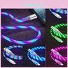 Cable USB LED con Brillo Micro Tipo C Cable de Carga Rápida 3A para iPhone Samsung Xiaomi Oppo Cable USB C de Flujo Continuo 2m