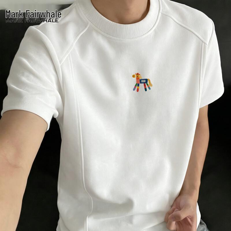 Mark Fairwhale Men s Deconstructed Short Sleeve T-Shirt 2XL узора белый