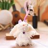 Doll Pendant Keychain Cartoon Rabbit Plush Keyring with Heart Bowknot Necklace Car Key Holder Pendant Backpack Accessories