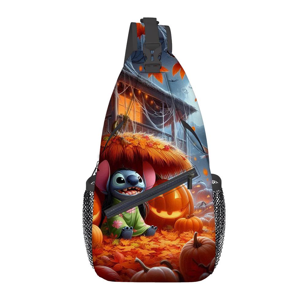 Breast Bag Women'S Fashion Oxford Cloth Cartoon Shoulder Messenger Bag Large Capacity Cycling Breast Bag