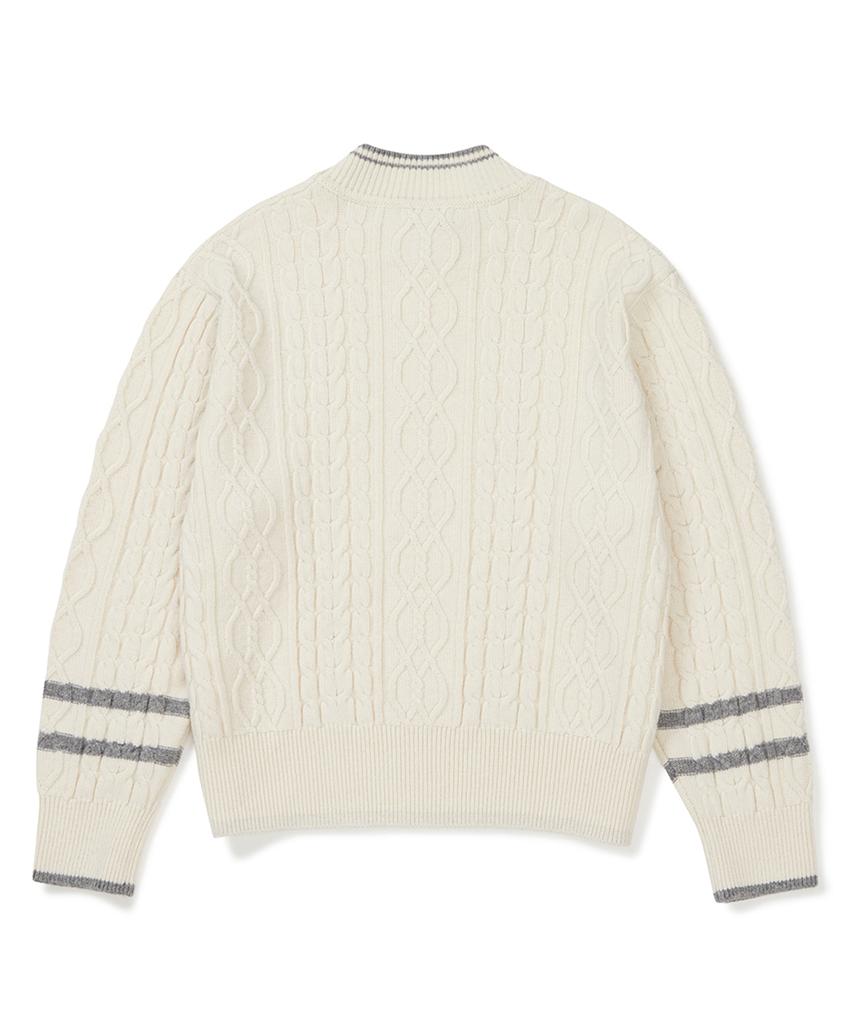 CLOVE [23Fw Clove] Cable Highneck Pullover (Ivory)