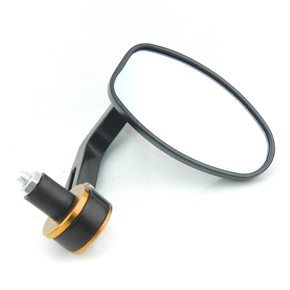 Pair 7/8" 22mm Motorcycle Handlebar Bar End Mirrors Oval Blue Glasses Side Rear View Mirror Universal for Motocross Moto