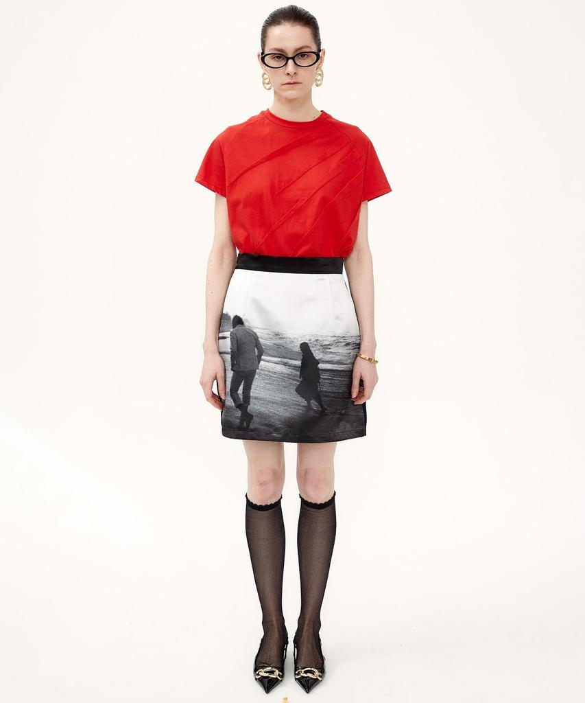 Kime Printed Mini Skirt (Black)