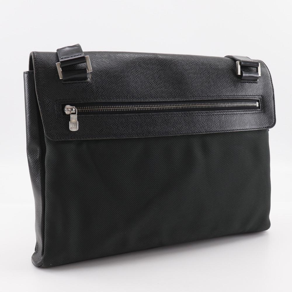 Louis Vuitton Saratov GM Shoulder Bag M30882 Noir Black Taiga Mens Used
