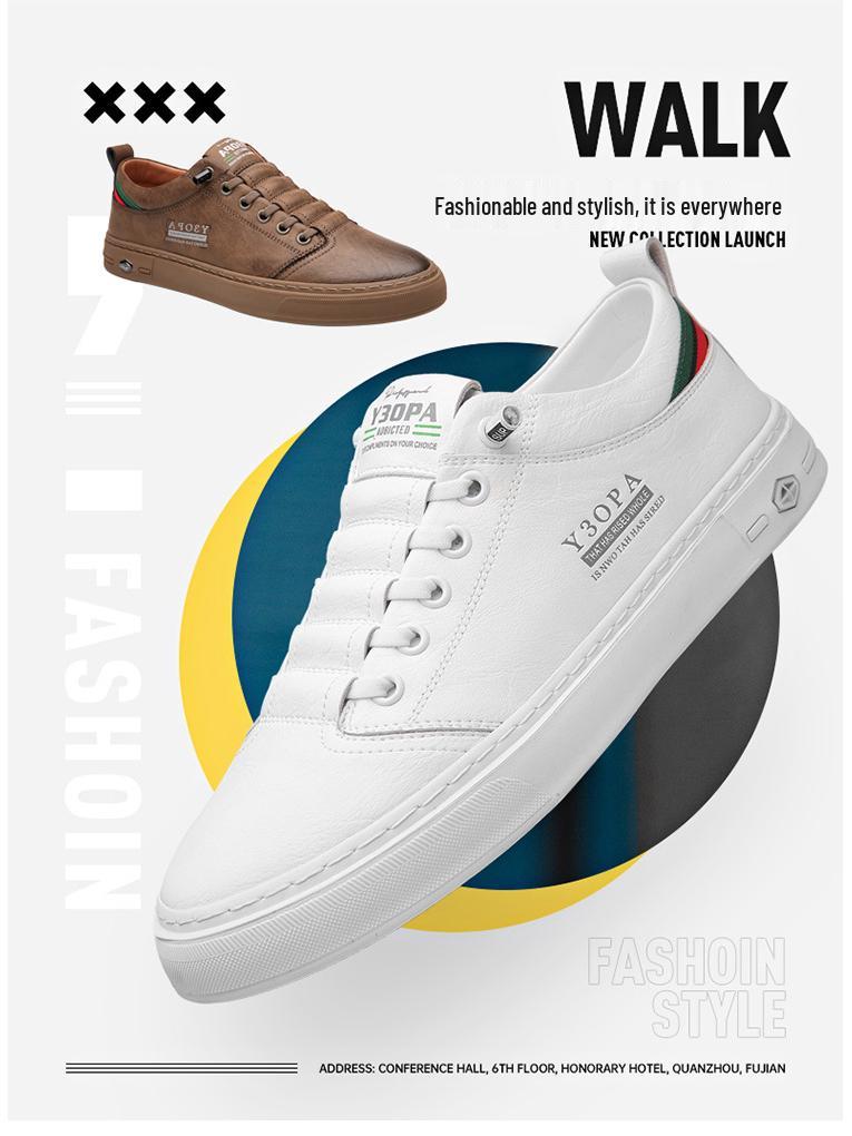 Scarpe da Uomo Basse in Tela Bianca Slip-On - Tendenza Autunnale