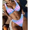 Tie Dye Knitter Falten Brazilianischer Bikini Damen Badeanzug Zweiteiliges Bikini Set Bademode Damen Bademode