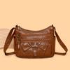 Women's Multi-layer Soft Leather Crossbody Bag Commuter Shoulder Bag Mother Bag