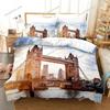 Duvet Cover Statue of Liberty King Size Microfiber World Famous Building Bedding Set New York Landmark Cityscape Comforter Cover